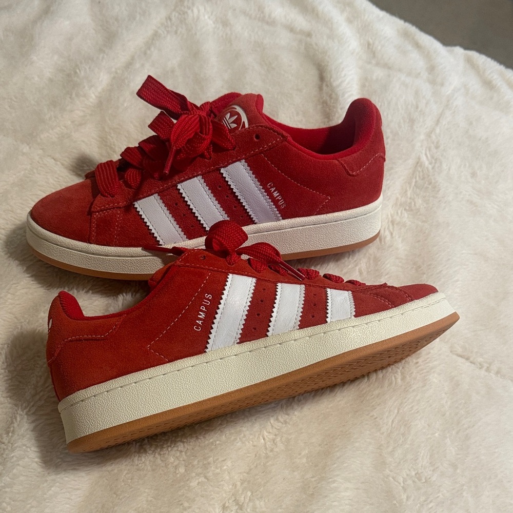 Adidas Campus Red and White Sneakers